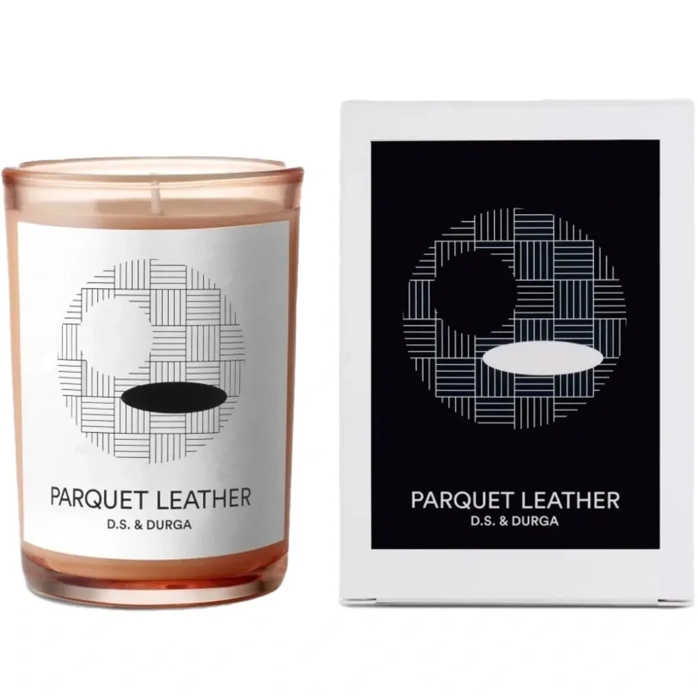 DS and Durga Parquet Leather 7 oz candle burned once